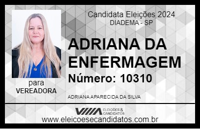 Candidato ADRIANA DA ENFERMAGEM 2024 - DIADEMA - Eleições