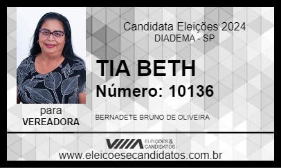 Candidato TIA BETH 2024 - DIADEMA - Eleições