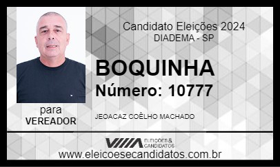 Candidato BOQUINHA 2024 - DIADEMA - Eleições