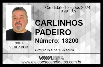 Candidato CARLINHOS PADEIRO 2024 - LEME - Eleições