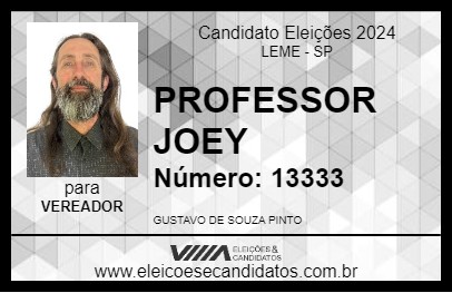 Candidato PROFESSOR JOEY 2024 - LEME - Eleições