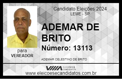 Candidato ADEMAR DE BRITO 2024 - LEME - Eleições