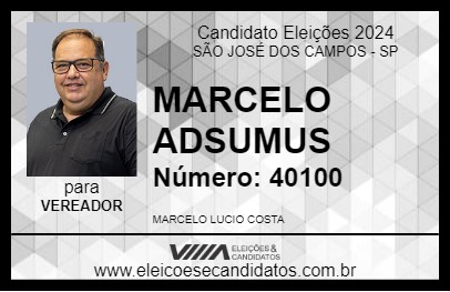 Candidato MARCELO ADSUMUS 2024 - SÃO JOSÉ DOS CAMPOS - Eleições