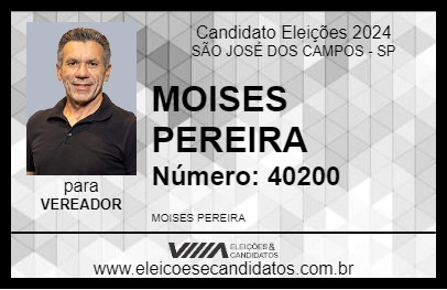 Candidato MOISES PEREIRA 2024 - SÃO JOSÉ DOS CAMPOS - Eleições