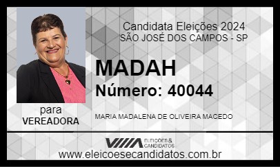 Candidato MADAH 2024 - SÃO JOSÉ DOS CAMPOS - Eleições