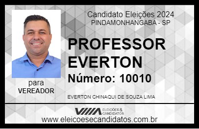 Candidato PROFESSOR EVERTON 2024 - PINDAMONHANGABA - Eleições