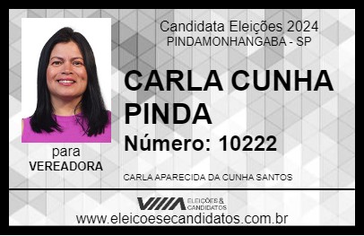 Candidato CARLA CUNHA PINDA 2024 - PINDAMONHANGABA - Eleições