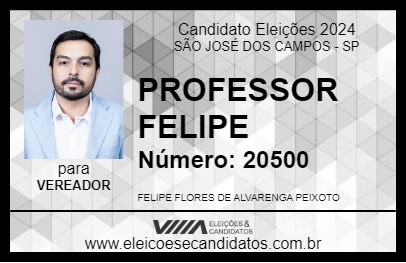 Candidato PROFESSOR FELIPE 2024 - SÃO JOSÉ DOS CAMPOS - Eleições