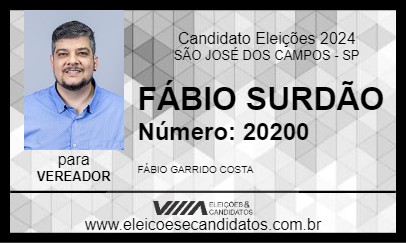 Candidato FÁBIO SURDÃO 2024 - SÃO JOSÉ DOS CAMPOS - Eleições