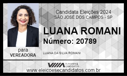 Candidato LUANA ROMANI 2024 - SÃO JOSÉ DOS CAMPOS - Eleições