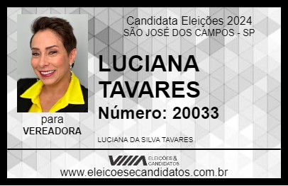 Candidato LUCIANA TAVARES 2024 - SÃO JOSÉ DOS CAMPOS - Eleições