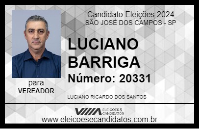 Candidato LUCIANO BARRIGA 2024 - SÃO JOSÉ DOS CAMPOS - Eleições