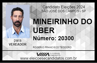 Candidato MINEIRINHO DO UBER 2024 - SÃO JOSÉ DOS CAMPOS - Eleições