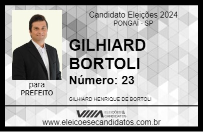 Candidato GILHIARD BORTOLI 2024 - PONGAÍ - Eleições