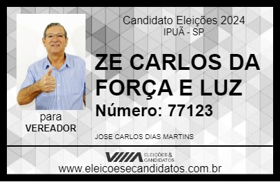 Candidato ZE CARLOS DA FORÇA E LUZ 2024 - IPUÃ - Eleições