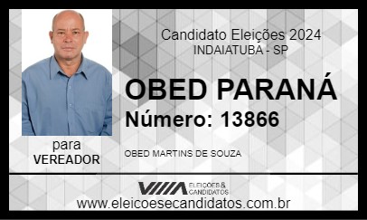 Candidato OBED PARANÁ 2024 - INDAIATUBA - Eleições