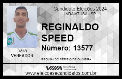 Candidato REGINALDO SPEED 2024 - INDAIATUBA - Eleições