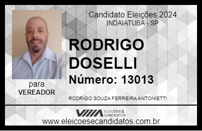 Candidato RODRIGO DOSELLI 2024 - INDAIATUBA - Eleições