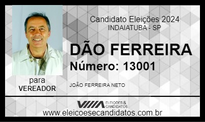 Candidato DÃO FERREIRA 2024 - INDAIATUBA - Eleições