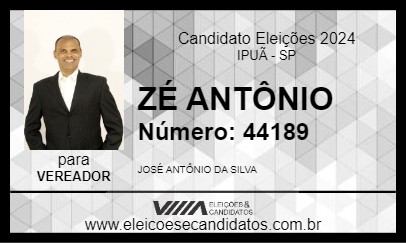 Candidato ZÉ ANTÔNIO 2024 - IPUÃ - Eleições