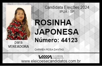 Candidato ROSINHA JAPONESA 2024 - IPUÃ - Eleições