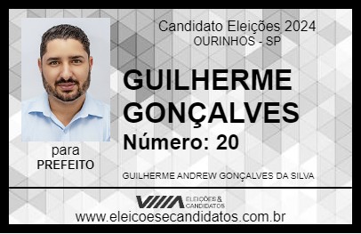 Candidato GUILHERME GONÇALVES 2024 - OURINHOS - Eleições