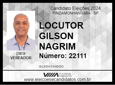 Candidato LOCUTOR GILSON NAGRIM 2024 - PINDAMONHANGABA - Eleições