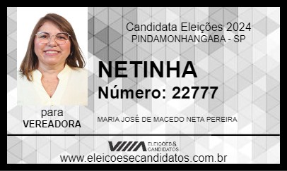 Candidato NETINHA 2024 - PINDAMONHANGABA - Eleições