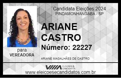 Candidato ARIANE CASTRO 2024 - PINDAMONHANGABA - Eleições