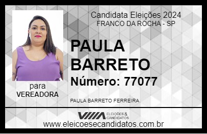 Candidato PAULA BARRETO 2024 - FRANCO DA ROCHA - Eleições