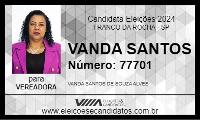 Candidato VANDA SANTOS 2024 - FRANCO DA ROCHA - Eleições