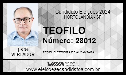 Candidato TEOFILO 2024 - HORTOLÂNDIA - Eleições