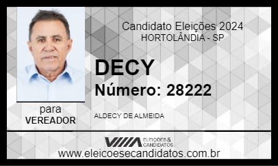 Candidato DECY 2024 - HORTOLÂNDIA - Eleições