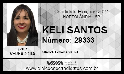 Candidato KELI SANTOS 2024 - HORTOLÂNDIA - Eleições