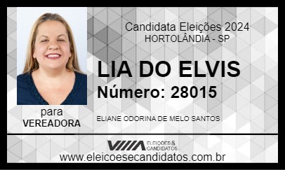 Candidato LIA DO ELVIS 2024 - HORTOLÂNDIA - Eleições