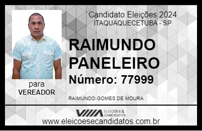 Candidato RAIMUNDO PANELEIRO 2024 - ITAQUAQUECETUBA - Eleições