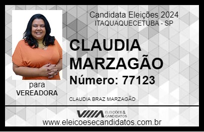 Candidato CLAUDIA MARZAGÃO 2024 - ITAQUAQUECETUBA - Eleições