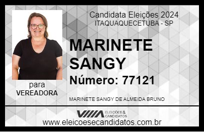 Candidato MARINETE SANGY 2024 - ITAQUAQUECETUBA - Eleições