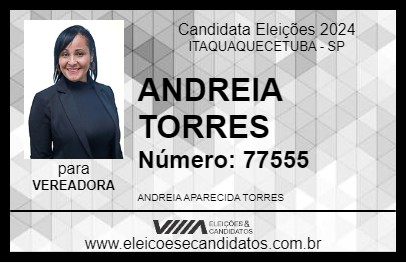 Candidato ANDREIA TORRES 2024 - ITAQUAQUECETUBA - Eleições