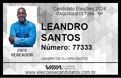 Candidato LEANDRO SANTOS 2024 - ITAQUAQUECETUBA - Eleições