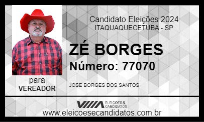 Candidato ZÉ BORGES 2024 - ITAQUAQUECETUBA - Eleições