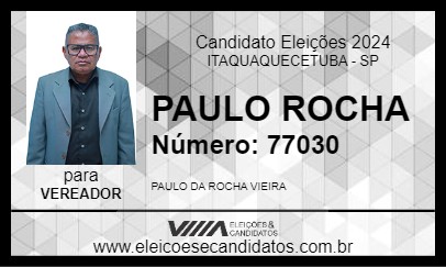 Candidato PAULO ROCHA 2024 - ITAQUAQUECETUBA - Eleições