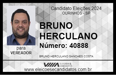 Candidato BRUNO HERCULANO 2024 - OURINHOS - Eleições