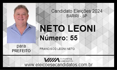 Candidato NETO LEONI 2024 - BARIRI - Eleições