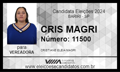 Candidato CRIS MAGRI 2024 - BARIRI - Eleições