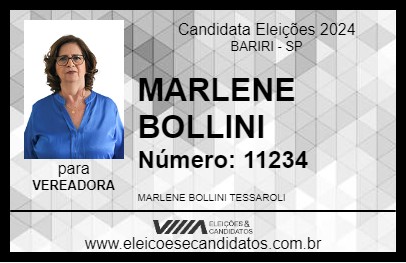 Candidato MARLENE BOLLINI 2024 - BARIRI - Eleições