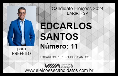 Candidato EDCARLOS SANTOS 2024 - BARIRI - Eleições