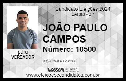 Candidato JOÃO PAULO CAMPOS 2024 - BARIRI - Eleições