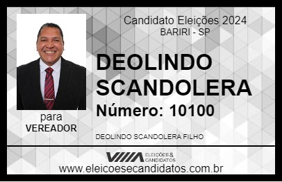 Candidato DEOLINDO SCANDOLERA 2024 - BARIRI - Eleições