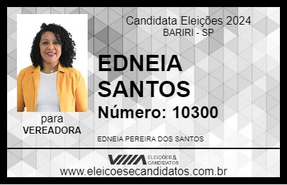 Candidato EDNEIA SANTOS 2024 - BARIRI - Eleições